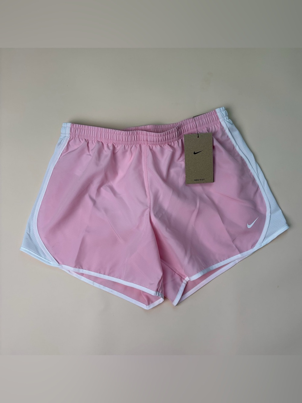 Nike Pink Athletic Running Shorts with White Trim